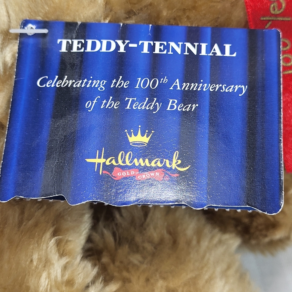 Hallmark Teddy Tennial Bear 100th Anniversary Jointed 14” Stuffed Plush NOS NWT - Picture 10 of 16